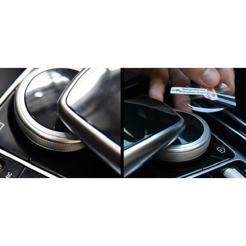 Angelguoguo Car control knob protection film For Mercedes Benz new-C new-E GLC GLE series