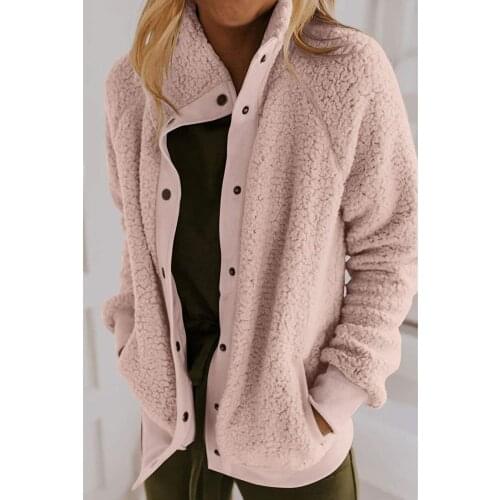 Women Blends Cotton Coat Fashion Winter Warm Jacket Long Sleeve Button Casual Coat Streetwear Overcoat Outwear