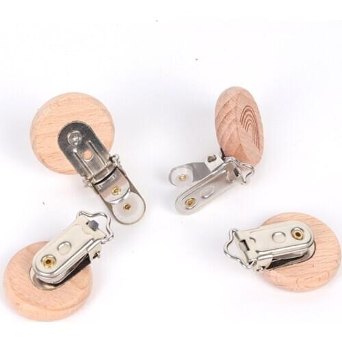 1pc Rainbow Wooden Pacifier Clip Beech Wood Baby Dummy Clips DIY Pacifier Chain Dropship