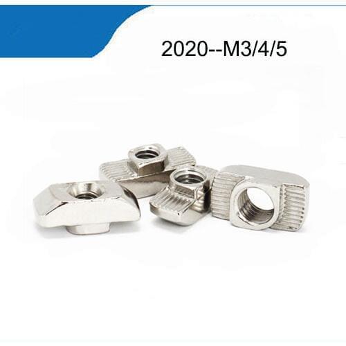 10/20/50/100pcs M3/M4/M5*10*6 for 20 Series Slot T-nut Sliding T Nut Hammer Drop In Nut Fasten Connector 2020 Aluminum Extrusion