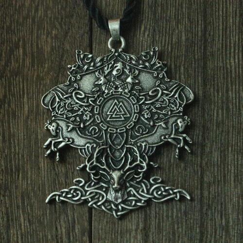 Lanseis 10pcs viking men necklace celt deer celt horse celttree of Life pendant Norway Valknut pagan amulet pendant