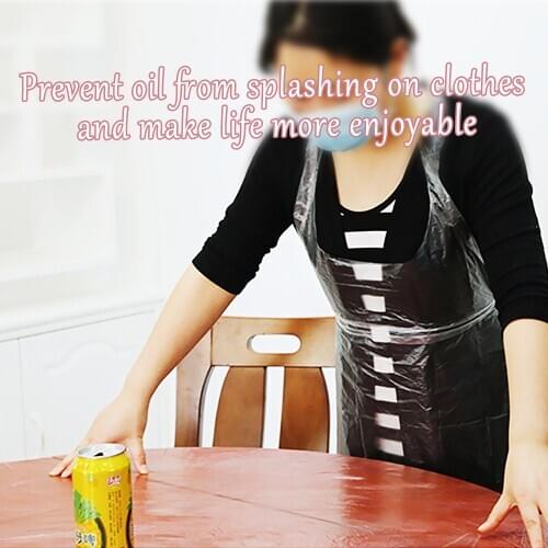 10pcs Disposable Plastic Aprons Polythene Aprons Eco Flat Pack Transparent