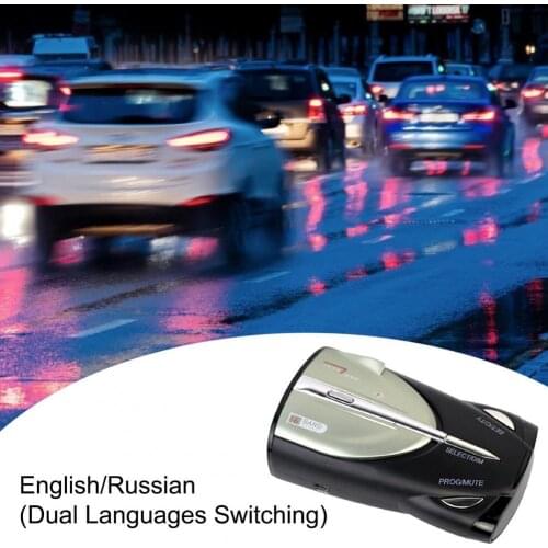 200m-800m XRS9740 Car Electronics Vehicle Radar Detector Single Display Mobile Radar Alert English/Russian Detetor Radar