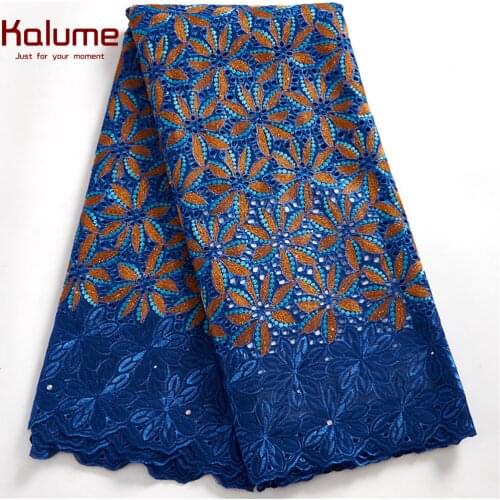 Kalume African Swiss Lace Fabric 2021 Nigerian Cotton Lace Fabric Embroidery High Quality Lace Fabric For Party Dress H2512