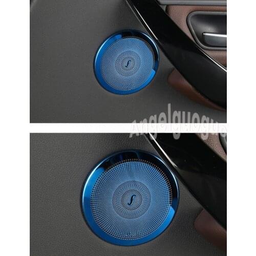Angelguoguo stainless steel Car Audio Speaker Car Door Loudspeaker Trim Cover For BMW 3 Series 2013-2018 F30 F35
