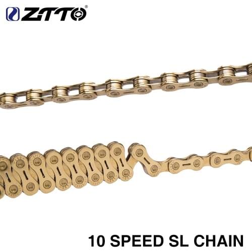 10S Bicycle Chain Golden Semi Hollow SL MTB Mountain Bike Road Bicycle Parts Durable Gold 10s 20 s 30 v 10 Speed for K7