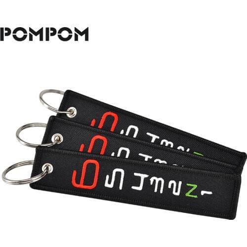 5 PCS/LOT Embroidery Chain launch key Keychains 1 n 2 3 4 5 6 Keychain for Motorcycles and Cars key tag car motor sleutelhanger