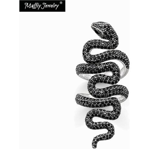 Long Black Snake Ring,Europe Style Muffiy Rebel Good Jewerly For Man and Women,2017 Gift In Silver,Super Deals
