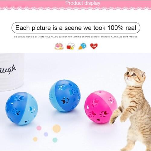 Hot 1Pcs Cat Self Hi Toy Paw Print Ball Candy Color Blue Paper Rope Small Octopus Bell Ball Interactive Cat Toy Dropshipping