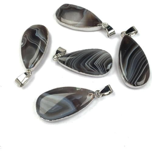 Natural Stone Striped agates Pendant Water drop shape Exquisite Pendants charms for Jewelry making DIY Necklaces Accessories