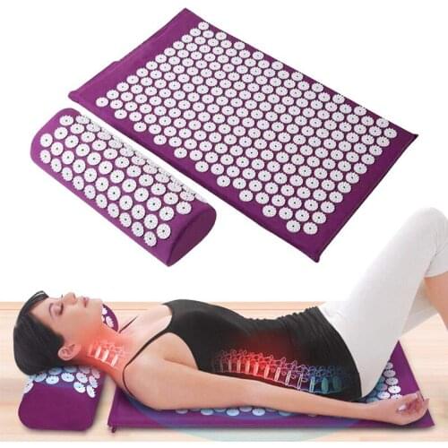 Yoga Mat With Pillow Massager Cushion Acupressure Mat Relief Stress Relieve Body Back Pain Applicator Back Massage kuznetsov