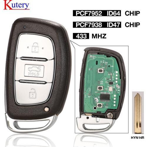 Kutery 3 Buttons Smart Remote Car Key Fob 433MHz for Hyundai Mistra ID47 Chip for Elantra ID46