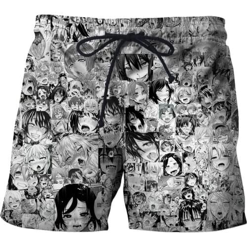 Summer mens and womens shorts Tokyo anime style 3D printing sports fitness running beach pants 2021 island vacation essentials