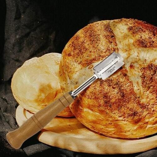 Stainless Steel Blades Bread Cutter for Slashing Scoring Bread Dough with 5*blades 1*leather Case