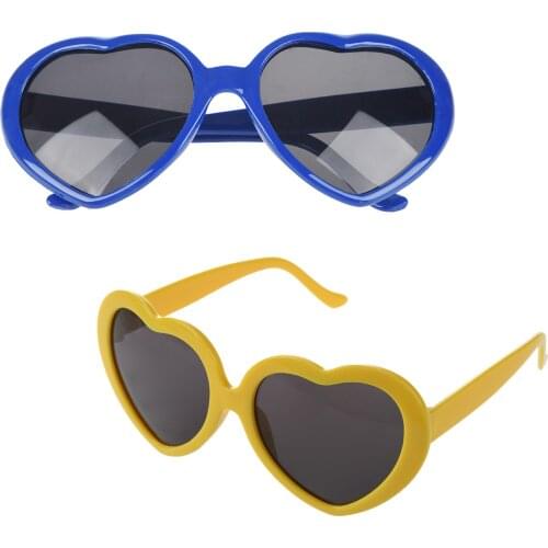 Fashion Funny Summer Love Heart Shape Sunglasses Yellow