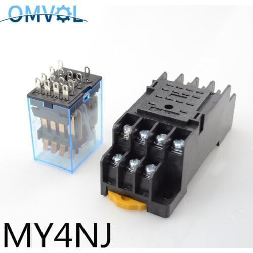 MY4NJ 14 Pin 5A With LED PYF14A Socket Base Intermediate Relay