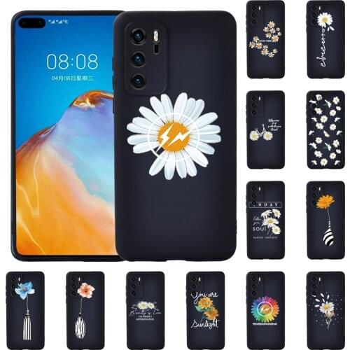 Soft TPU Silicone Phone Case for Huawei P20/P20 Pro/P30 Pro/P30 Plus/P30 LITE/P40/P40 Pro Daisy Pattern Luxury Ultra Cover