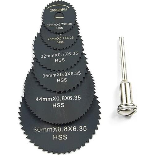 6Pcs/Set Mini Circular Saw Blade Hss Cutting Disc Small Saw Blade Nitrided Woodworking Plastic Rotating Drill Tool Accessories