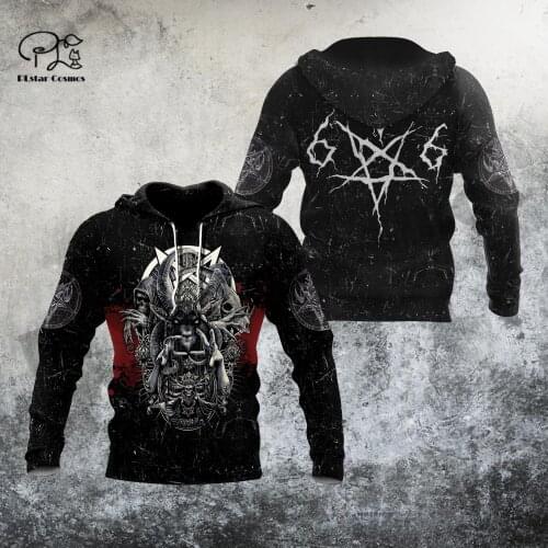 PLstar Cosmos 3Dprint Newest Satan Skull Horror Cos Halloween Satanic Gothic Devil Funny Casual Hoodie/Sweatshirt/Zip Style-7