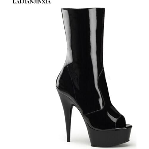 New Spring Sexy 15cm Thin High-Heels Platform Shoes Night Club Party Pole Dancing Shoes Ankle Boots Dance Shoes