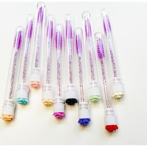 10pcs Reusable Eyebrow Brush Tube Disposable Eyelash Brush Replaceable Dust-proof Tubes Mascara Stick Applicator Makeup Tools