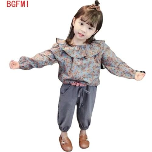 1-6 Years New Baby Girl Clothes Set Spring Autumn Floral Printed Long-sleeved +Pants 2Pcs Infant Cute Toddler Childrens Clothes