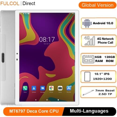 2021 Newest 10 inch Tablet PC MT6797 Deca Core 6GB RAM 128GB ROM 4G LTE 13.0/5.0MP 1920X1200 2.5K IPS Android 8.0 Tablets