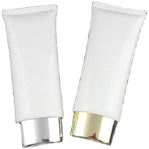 100ML 100g Flat White Cosmetic Soft Tube BB CC Container, Shampoo Sunscreen Hand Cream Bottle Ointment Tube 50pcs/Lot