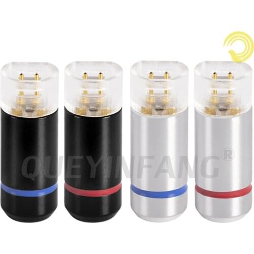 QUEYINFANG Gold Plated Earphone Pin Plug Audio Jack Aluminum Shell Copper Adapter Wire Connector For IE8 IE80 IE8I Headphone