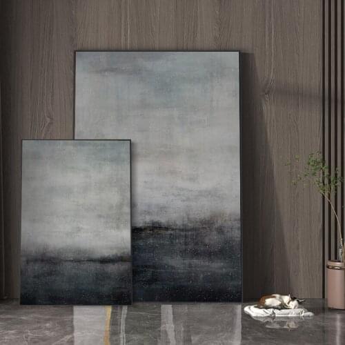 Simple Nordic abstract geometric color block Morandi color art poster living room decoration painting hallway mural printing
