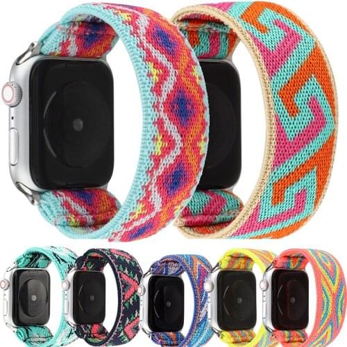 Elastic Solo Strap for Apple Watch 6 5 SE Scrunchie Band 38mm 40mm 42mm 44mm Casual Women carrera Straps Bracelet for Iwatch 4 3