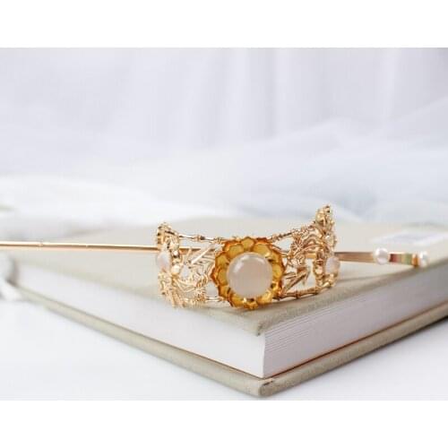 Chinese style vintage gold handmade hairpin hair sticks Hair accessories Headwear for kimono COSPLAY