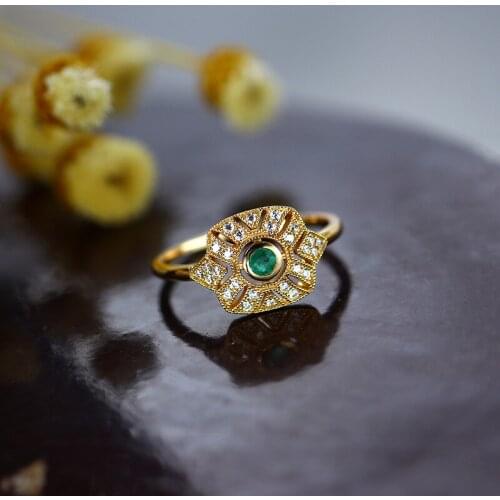 Jewelry natural zircon ring Womens Light luxury palace style jewelry rings for women anillos anel vintage bague femme