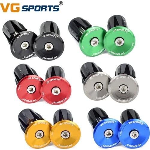 VG sports 1 pair Bike Grip Handle Bar End Cap Aluminium Alloy MTB Handlebar Grips Plugs Caps for Bicycle Handlebar Accessory