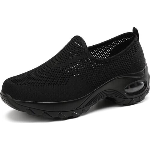 Women Tenis Feminino Breathable Mesh Air Cushion Tennis Shoes Height Increasing Slip-on Sock Sneakers Sport Shoes Platform Shoes