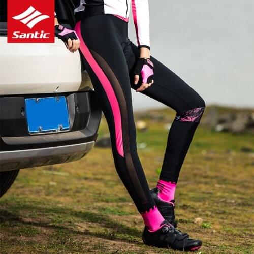 Santic Women Cycling Pants Italy Imported Sponge Pad MTB Road Bike Bicycle Pants Anti-UV Cycling Long Trousers Maillot Ciclismo