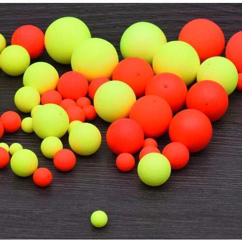 100PCS Foam Floats Ball Beads Beans Pompano Float Bottom Rig Rigging Material for Saltwater Freshwater Fishing Fake Bait