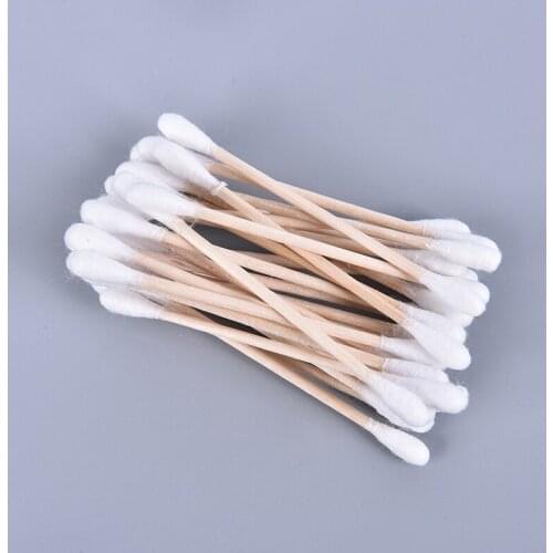 100pcs/ Pack Double Head Cotton Swab Women Makeup Bamboo Cotton Buds Eyeshaow Blending Tool For Nose Ears Cleaning Tools