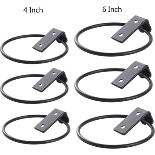 3 Pack 4/6 Inch Plant Holder Ring Flower Pot Holder Ring Wall Mounted Wall Planter Hook for Herb Plant Collapsible Black