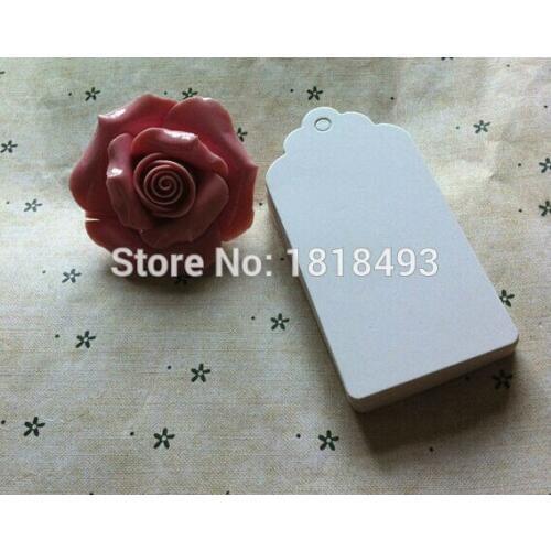Free shipping 300 pcs a lot 4.5x9cm blank white paper hang tag/cake gift price tags/clothing hang tags/labels/DIY labels/cards