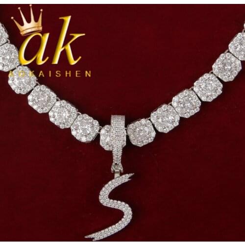 Soild Cursive Letters Pendant Hip Hop Street Necklace Jewelry