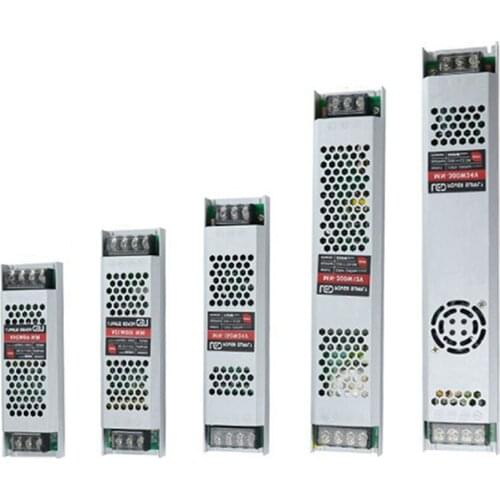DC12V/24V Ultra Thin Led Strip Power SuppIy EIectronic Transformer 60/100/150/200/300W 12V Led Driver Power Adapter