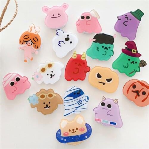 Dropping Glue Fold Finger Grip Ring Mobile Phone Holder For iPhone Samsung Xiaomi Cute Cartoon Bear Fruit Stand Holder Bracket