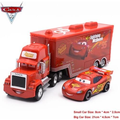 Disney Pixar Cars Lightning McQueen Mack Truck Mater Diecast Metal Car Toy Birthday Christmas Toys Gift For Children Kids Boys
