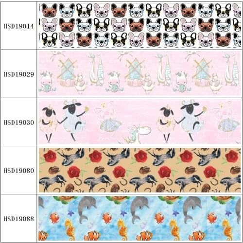 HSDRibbon free shipping 3" 75mm heat transfer printed hsd-design series Grosgrain Ribbon 50Yards/Roll