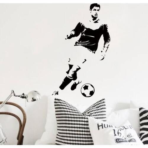 Art design home decoration football player Ronaldo wall sticker removable vinyl house decor soccer cristiano decals in bedroom