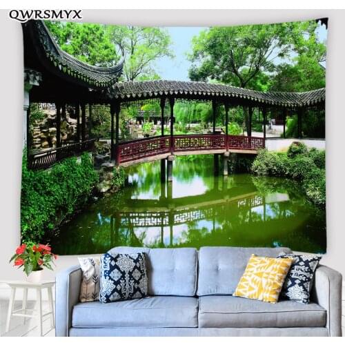 Classical Garden Corridor Tapestry Aesthetic Landscape Wall Hanging Home Living Room Bedroom Dorm Decor Art Wall Tapestries