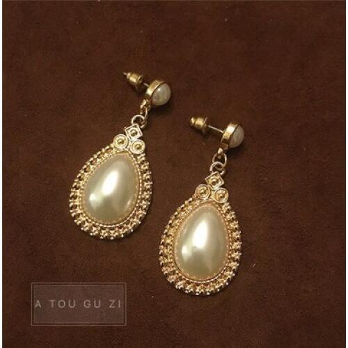 New for women sterling--jewelry pearl shell FLOWER Drop Pearl Earringsgirl Wedding Party, Luxury Dubai
