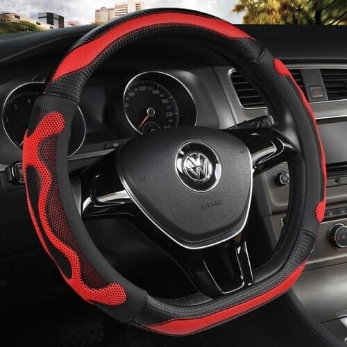 New D Shape Steering Wheel Cover for VW Golf 7 Polo 2014-2019 Scirocco Jetta 6 2017-2019 Santana 2016-2018 Auto Accesorioss