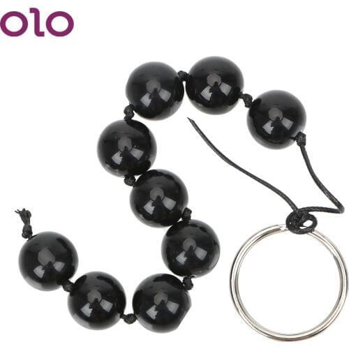 OLO Glass Anal Bead Nine Anal Balls Butt Vaginal Plug Stimulator Sex Toys for Woman G-spot Massage Adult Products